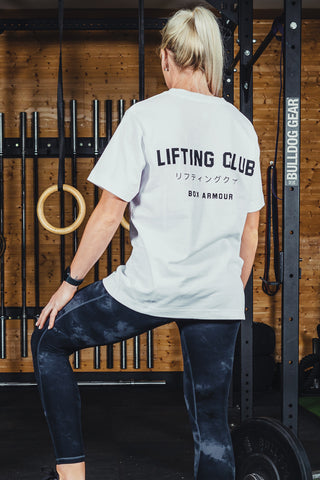 Unisex Oversized Lifting Club Tee White