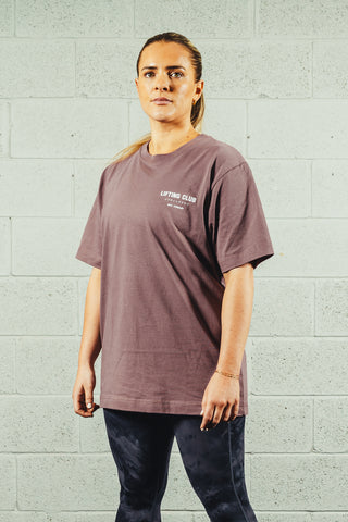 Unisex Oversized Lifting Club Tee Mauve