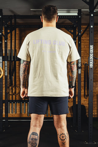 Unisex Oversized Lifting Club Tee Sand