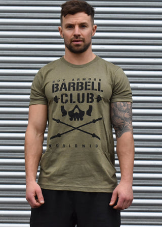 Barbell Club Mens Heather Olive Tee