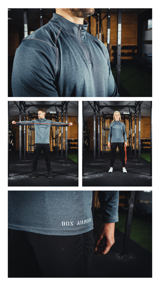 Unisex Performance Half Zip Petrol Blue