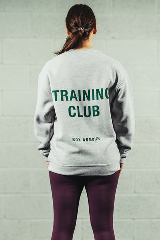 Unisex Oversized Training Club Fleece Lined Sweater Heather Grey
