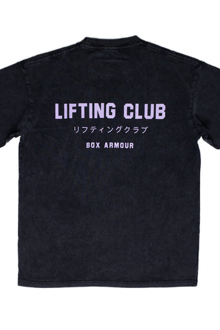 Unisex Oversized Lifting Club Tee Washed Black