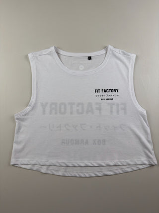 White Fit Factory Cropped Tank