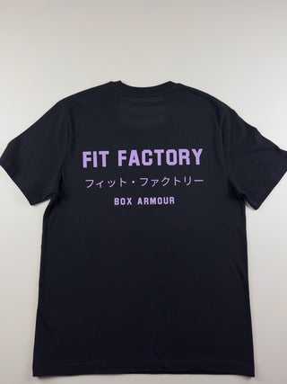 Unisex Fit Factory Tee Black and Lilac