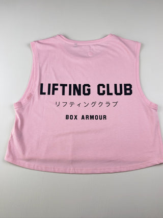Light Pink Lifting Club Cropped Tank