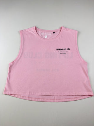 Light Pink Lifting Club Cropped Tank