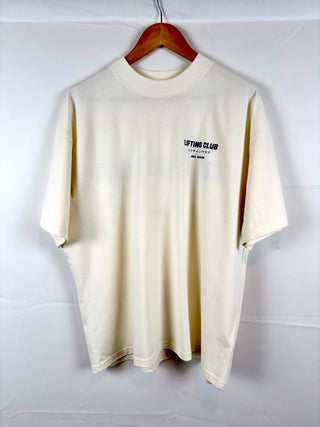 Unisex Lifting Club Drop Shoulder Tee Cream and Ultramarine