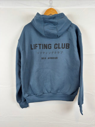 Unisex Lifting Club Fleece Lined Hoodie Airforce Blue