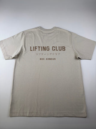 Unisex Oversized Lifting Club Tee - Sand and Leopard Print