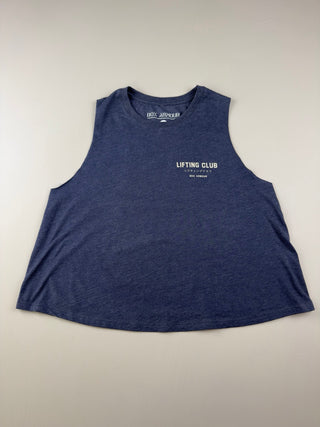 Navy Lifting Club Cropped Racerback