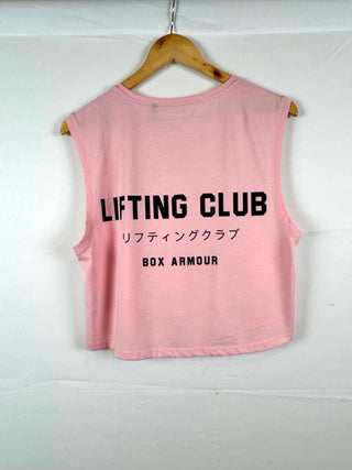 Light Pink Lifting Club Cropped Tank