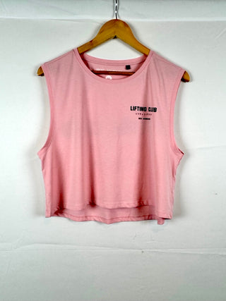 Light Pink Lifting Club Cropped Tank