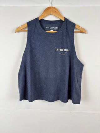 Navy Lifting Club Cropped Racerback