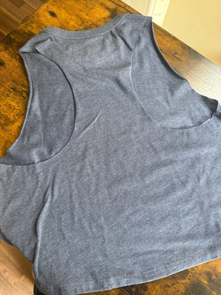 Navy Lifting Club Cropped Racerback