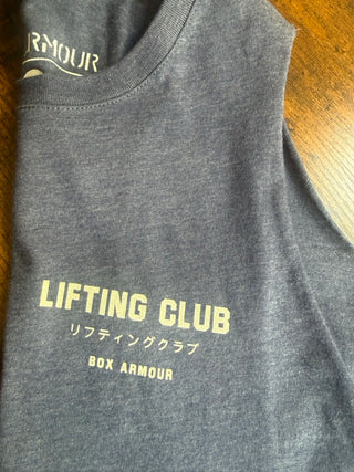Navy Lifting Club Cropped Racerback