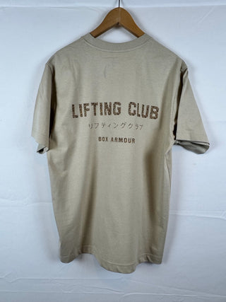 Unisex Oversized Lifting Club Tee - Sand and Leopard Print
