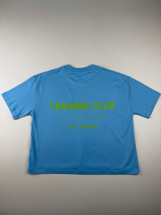 Training Club Boxy Tee Aqua Blue and Lime Green