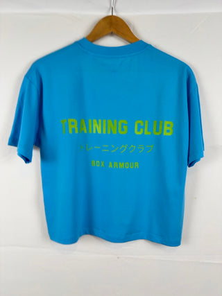 Training Club Boxy Tee Aqua Blue and Lime Green