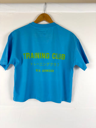 Training Club Boxy Tee Aqua Blue and Lime Green