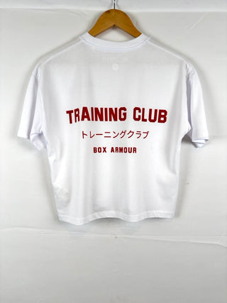 Training Club Boxy Tee White and Bright Red