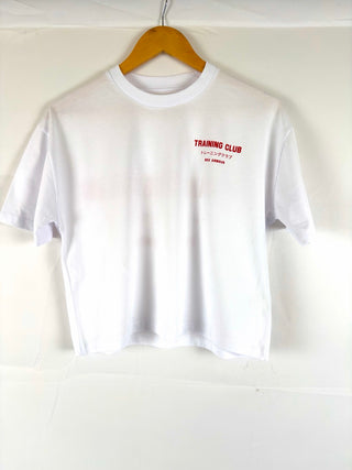 Training Club Boxy Tee White and Bright Red