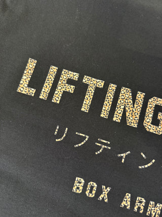 Unisex Lifting Club Tee - Black and Leopard Print